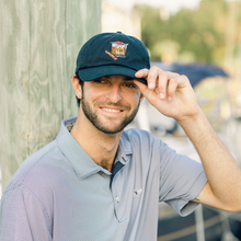 Load image into Gallery viewer, Navy Old Fashioned “Dad” Hat
