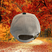 Load image into Gallery viewer, Fall Corduroy Beige &amp; Forest Green Hat
