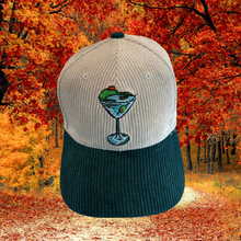 Load image into Gallery viewer, Fall Corduroy Beige &amp; Forest Green Hat
