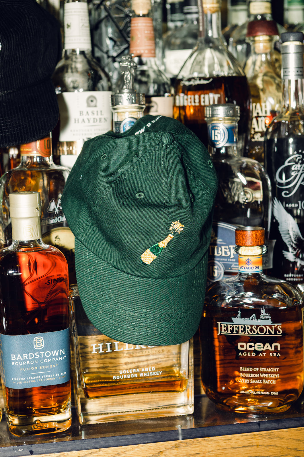 Pop The Champagne Forest Green “Dad Hat”